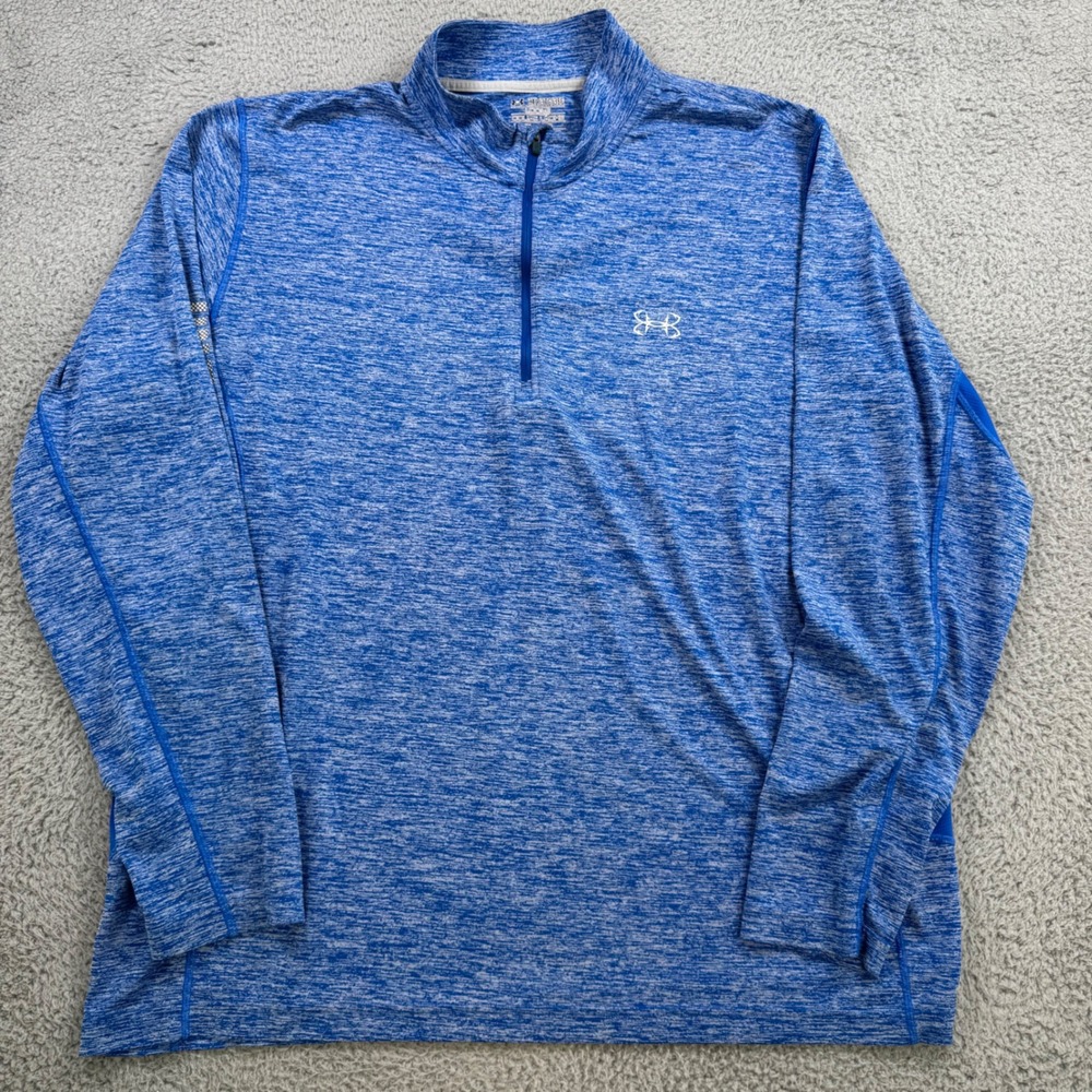Under Armour Mens 3XL HeatGear 1/4 Zip‎ Pullover Blue Heather Athletic